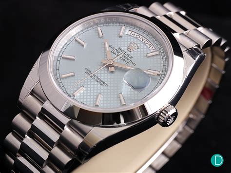 rolex day date 40 platinum used|rolex day date platinum 40mm.